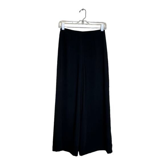 Zara Basic black crepe palazzo front overlap flap pants size small - Picture 10 of 13